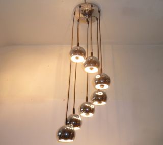 70 Jahre Design Kaskadenlampe Chrom Deckenlampe Lampe Panton Ära