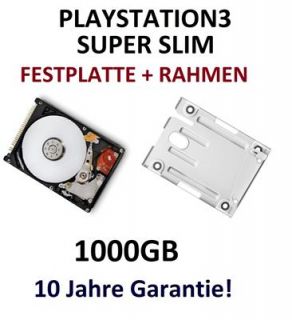 1TB HDD Festplatte für PS3 SUPER SLIM + EINBAURAHMEN Sony Playstation