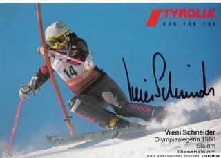 Vreni Schneider OS 1988 TOP AK 80er Jahre Orig. Signiert +A 15349