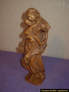 Maria mit Kind schöne alte Holzfigure Skulpture Figure aus Holz 25
