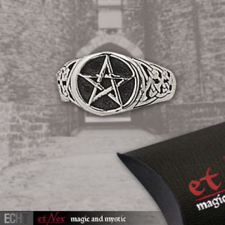 Gothic Pentagramm Drudenfuß Wicca Magie Ring Pentagram BR696