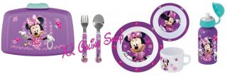 Disney Minnie Mouse Gems Frühstücksset Brotdose Trinkflasche Besteck