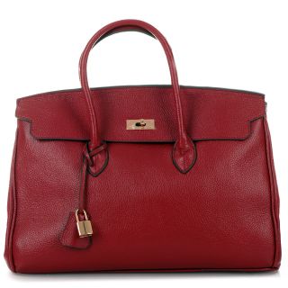 Bordeaux Rot Gold GRACE ICONE 40 Tote Bag Leder Tasche Handtasche 699