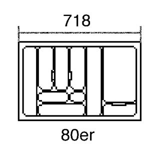 silbergrau 80 cm für Alno Pino Impuls (B 718 x T 473 mm)