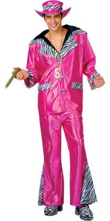 Pink Street Level Pimp 70s Mens Fancy Dress 1970s Adult Party Costume