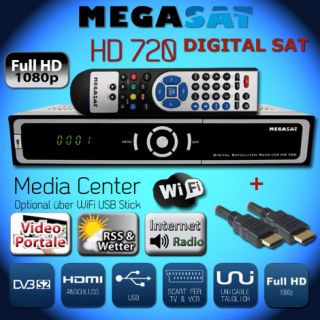 Digital Sat Receiver HDTV MEGASAT HD 720 PVR USB Rekorder FULL HD