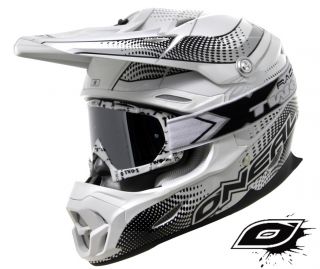 Oneal 712 Flyer Helm Crosshelm weiss + TEXT Brille white Gr. XL