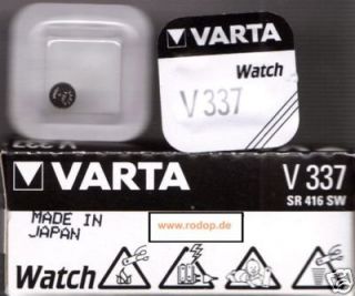 10x V337 Varta Knopfzellen Silber 337   SR416   SR416SW