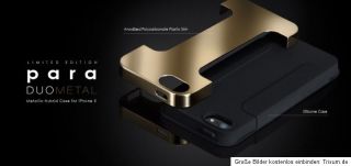 More Para Duo Metal Case iphone 5 Tasche Cover Schwarz Gold Neu & OVP
