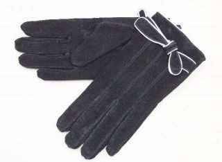 Damen Echt Leder Handschuhe in Schwarz, Gr. M, gloves, Fäustlinge
