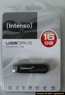 USB 2.0 Stick 16 GB   Intenso, Rainbow Line   high performance   plug