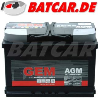 Versorgungs Batterie GEM AGM 12V 70Ah 760A/EN (ersetzt 60Ah 65Ah 75Ah