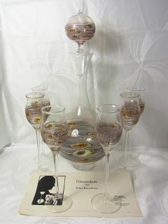 Glas Unikate,Karaffe mit Gläser,Peter Kerzdörfer,signiert,Zertifikat