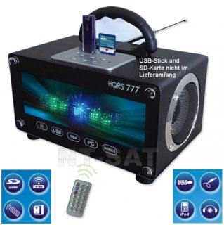 USB Radio Stereo Lautsprecher FM Auto Scan & SD Karten Anschluss LED