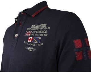 Napapijri langarm Polo Shirt marine blau NEU Gr. M L XL XXL Rugbyshirt