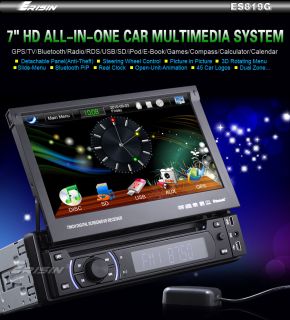 ES819US 7 1 Din HD Car DVD/USB/SD Player GPS IPOD TV Bluetooth