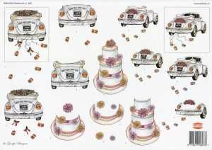 3D Etappen Bogen Hochzeit   Auto   Torte   Wekabo 803