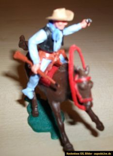 Zwei Cowboys zu Pferd, Timpo Toys 70er Jahre.