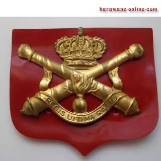 BELGIUM BELGIQUE Belgian Army Artillery Cap Badge *Regis Ultima Ratio
