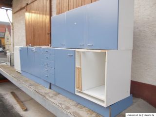 80m Küche Einbauküche Ikea blaue Küchenschränke