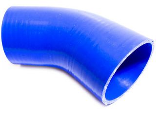 SILICONE INTERCOOLER BOOST PIPE COUPLER 45 DEGREE HOSE 3 76MM BLUE