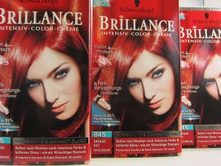Schwarzkopf Haarfarbe Brillance Brokat Rot 845   3 er Pack