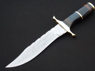 Damast messer Jagdmesser Damaststahl Damascus Steel Hunting Knife 3257