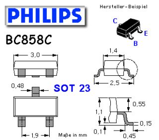 BC858C 50x SMD Transistor PNP 30V 0,1A Code 3Lp SOT23°