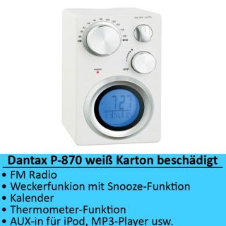 Radio Weckerfunktion Thermometer Dantax P 870 weiss Karton beschaedigt