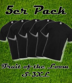 5er Pack T Shirt  Schwarz  S 3XL  Fruit of the Loom  Valueweight T