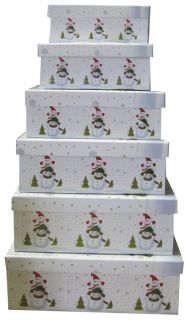 Weihnachts Geschenkbox Schneemann Verpackung 6 teilig Weihnachten
