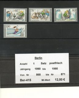 Berlin Jugendsatz 868 871 aus 1990 postfrisch (415)