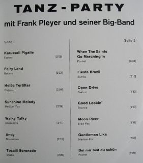LP   Frank Pleyer Big Band   Tanz Party   Tempo Schallplatten