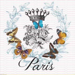 Shabby Paris Krone Crown A4 NO. 875 Vintage Schmetterling