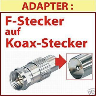 Adapter  F Stecker auf Koax Stecker ; Vollmetall