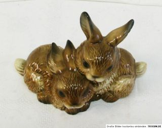 Porzellanfigur Goebel Hummel 2 kleine Kaninchen Ostern Oster Hase