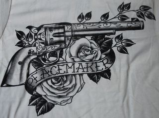 Peacemaker TATTOO SHIRT Gun Colt Revolver Black Market Western Country