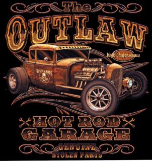 Shirt Outlaw Hot Rod Kustom Speed Shop Vintage Rockabilly Rockn