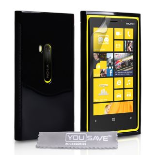 Zubehör Für Das Nokia Lumia 920 Schwarz Glänzend Silikon Gel Handy
