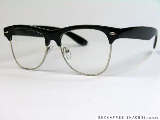 50er 60er Jahre Retro Brille Nerd Style Halbrahmen Metallfassung