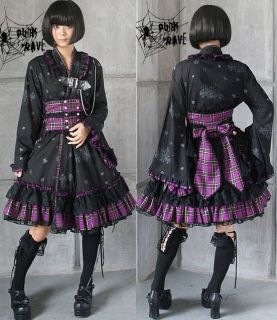 Mode VISUAL PUNK rave Gothic Lolita Kimono Rock NANA kera emo Kleid