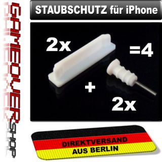 4x STAUB SCHUTZ   Kappen Stöpsel Wasser für iPhone 4 4G 4S 3GS iPad