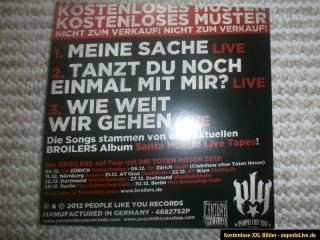 Broilers Promo CD 3 Tracks selten Neu &Unbenutzt Punk Rock Hosen