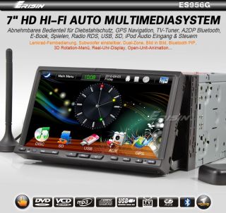 ES956DE 7 2 Din HD Car DVD Player GPS Navigation IPOD TV Autoradio