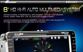 ES958GE 8 HD Autoradio Car DVD Player GPS IPOD TV PiP VW PASSAT SKODA