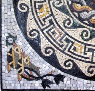 Rosone Delfine Fliesen Naturstein Mosaik Marmor 80cm