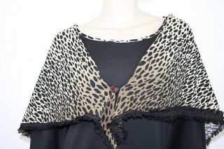 Damen Kleid Leopardenlook Etuikleid Winterkleid Wollkleid Neu Schwarz