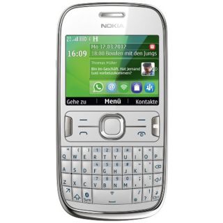 Nokia Asha 302 Smartphone mit QWERTZ Tastatur weiß