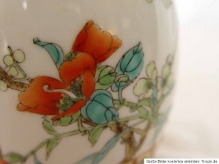 China Asien Vase Blumen Vogel Dekor bemalt Porzellan chinese Asia