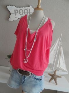 ONLY laessiges oversize Tunika Shirt TRACY WHITE Koralle coral M 38